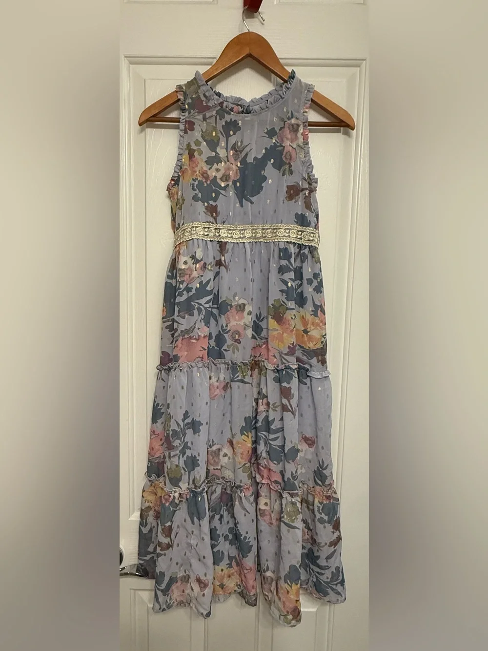Lilt Floral Tiered Ruffle Maxi Sundress Size 14 (L)